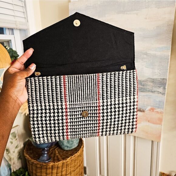 Chic Stylish Houndstooth Design Envelope Clutch. - Picture 3 of 12